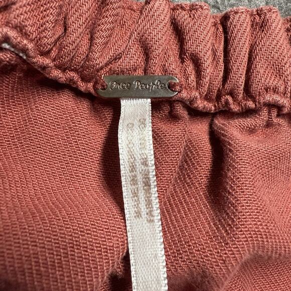 Free People Denim Lou Jean Babydoll Dress Womens Small Rust Balloon Sleeves - Picture 2 of 10